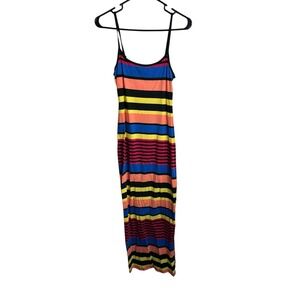 im in love with DEREK sleeveless adjustable strap maxi dress size small striped